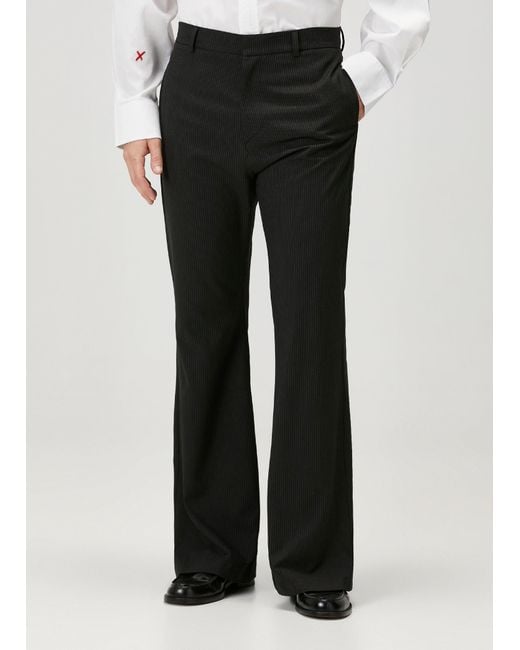 Pcfg Black Striped Woven Flare Pant for men