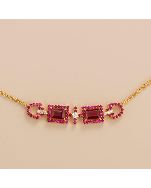 Juvetti Red Ciceris Necklace Ruby & Diamonds