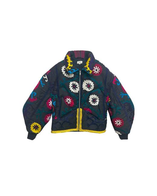 Zasta Studio Blue Unknown Tapestries Cotton & Silk Blend Bomber Jacket Medium B for men