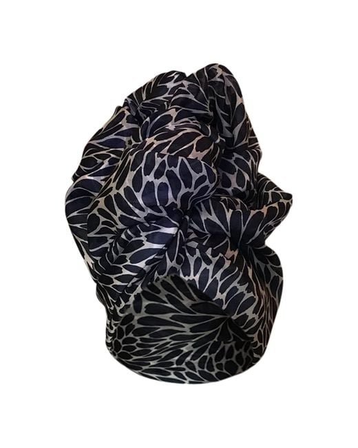 Romer Millinery Black Twisturban Turban & Floral Silk Organza Extra Full