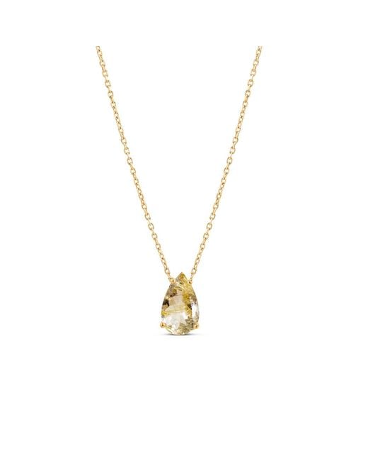 SALLY SKOUFIS Metallic Pure Droplet Necklace Grande With Rutile In18K Vermeil