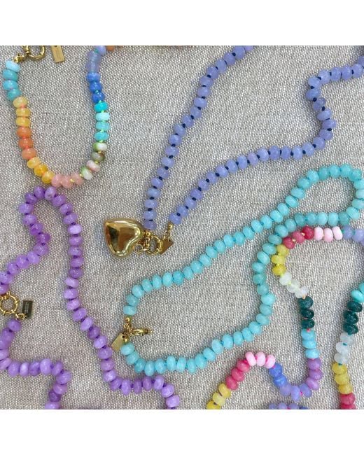 Christina Greene Blue Sweet Stone Beaded Knotted Necklace