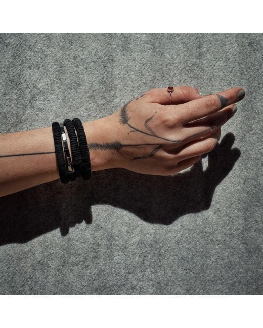 WAIWAI Black Continuous Coil Hematite Cuff