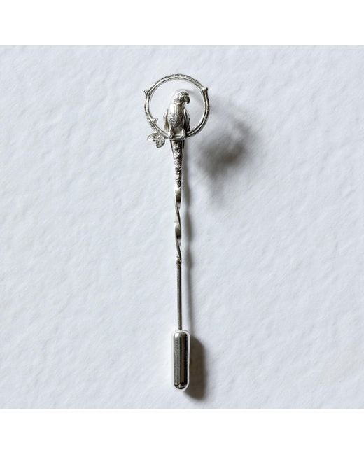 Lee Renee Metallic Parakeet Tie Pin – Upright for men