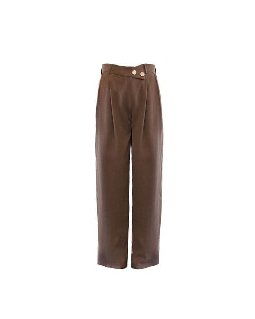 Mirimalist Brown Loose Maxi Pants