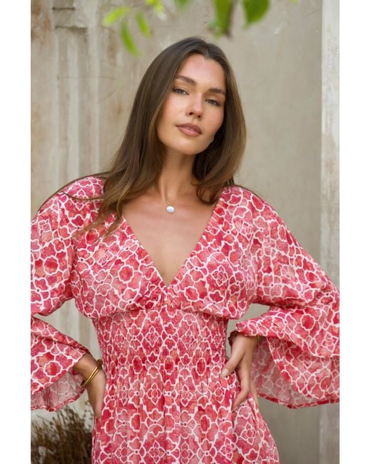 Sophia Alexia Pink Mosaic Sorrento Maxi Dress