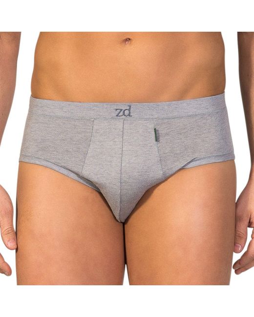 Zd - Zero Defects Gray Mini Briefs Egyptian Cotton for men