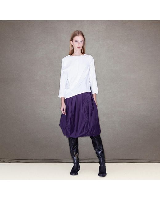 Bianca Popp White Asymmetrical T-Shirt With Sleeves