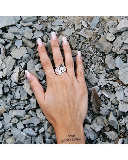 Luna Delphine White Blade Ring