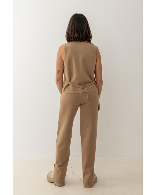 SALANIDA Natural Neutrals Galante Knitted 100% Merino Waistcoat