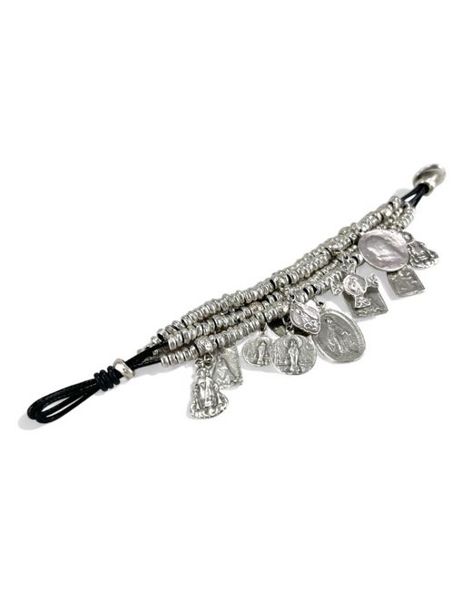 By Virgo Metallic Serafina Antique Charm Bracelet