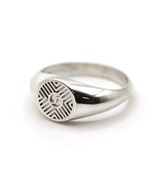 VicStoneNYC Fine Jewelry White Yin And Yang Bold Signet Ring for men