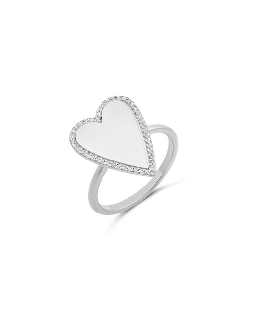 SHYMI White Heart Pave Outline Ring