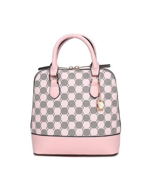 Mkf Collection - J'omor Pink Marjorie Circular Print Satchel Bag