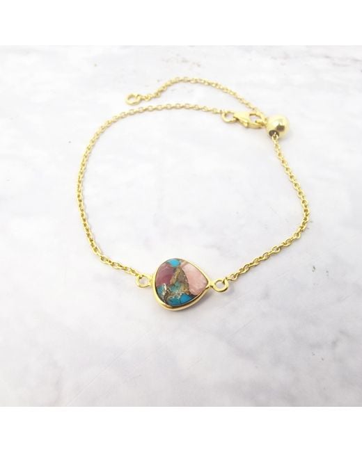 Harfi Metallic Vermeil Opal And Adjustable Gemstone Crystal Bracelet