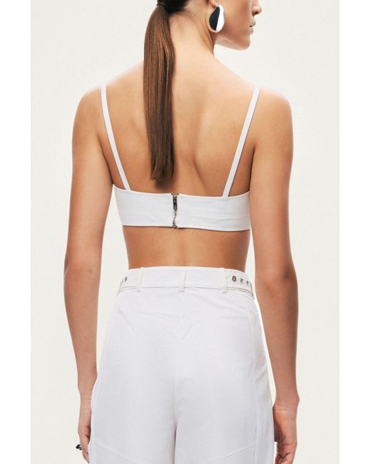 Nocturne White Structured Spaghetti Strap Top