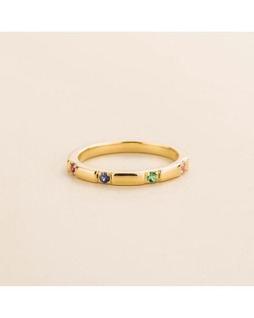 Juvetti Metallic Balans Ring Ruby, Sapphire, Emerald, Sapphire