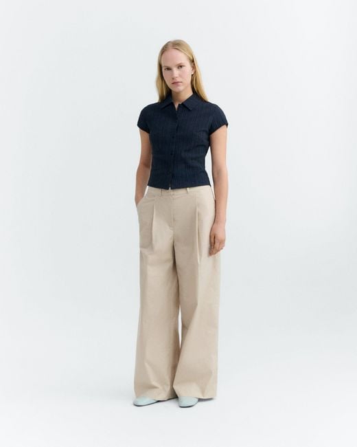 Thinking Mu Blue Blouse Slim Popcorn Kitty