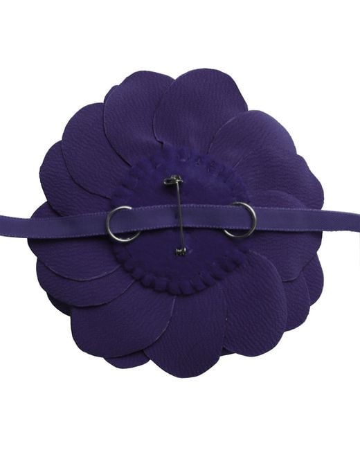 2KStyle Blue Misha Satin Effect Flower Choker And Brooch