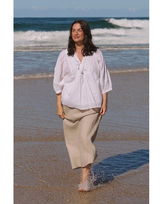 Adrift Clothing White Cairo Boho Blouse