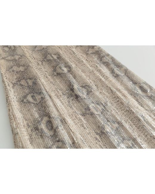 Aisl Natural Snakeskin Sequin Slip Dress