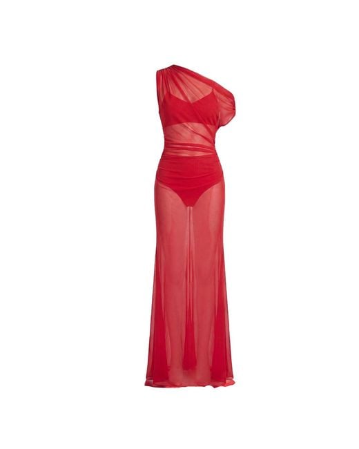 Alia Studio Red Caresse Maxi Gown Dress
