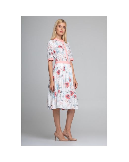 Rumour London Multicolor Toscana Floral Print Broderie Anglaise Midi Dress