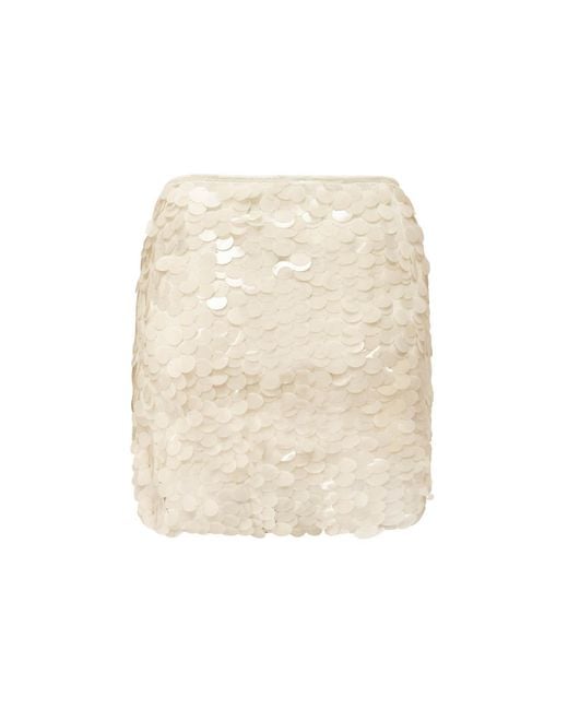 OW Collection Natural Neutrals Pluto Sequin Mini Skirt