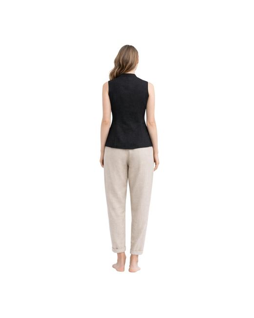 Lumina Eligma Black The Isla Linen Vest Ensemble