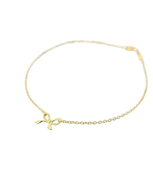 Harfi Metallic Dainty Bow Tie Bowknot Plated Charm Bracelet