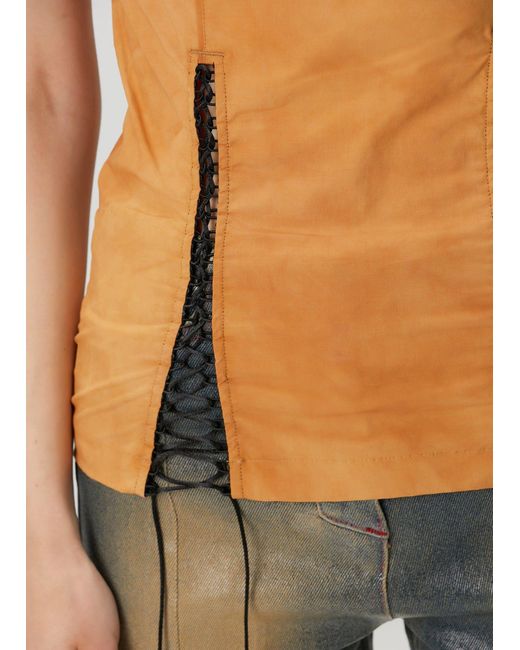 Pcfg Metallic Cotton Top With Slit Detail