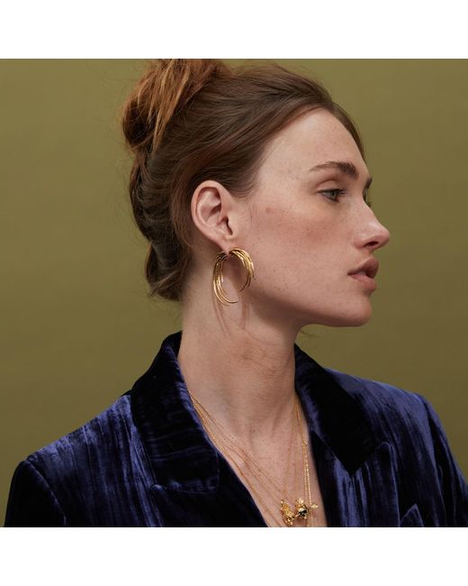 Kasun Metallic Flames Of Pyre Hoop Earrings