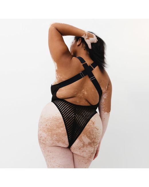 MONIQUE MORIN LINGERIE Black Vertigo X Back Bodysuit