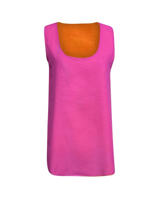Perlavera Pink Pia Sleeveless Double Face Cotton Voile Top