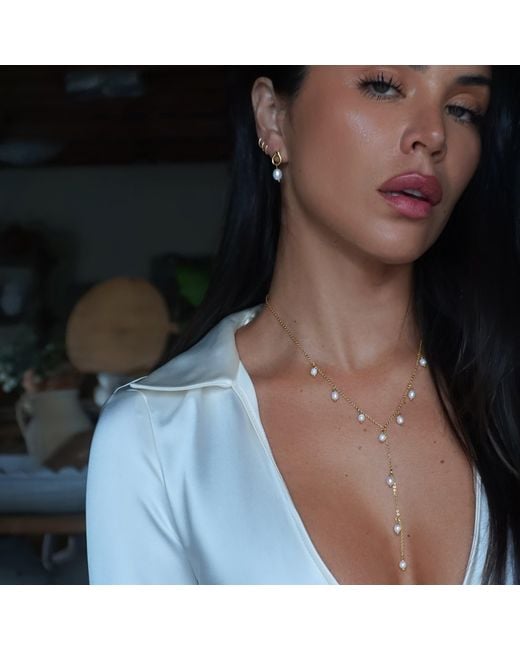 Mickey's Girl Metallic Perline Lariat Necklace