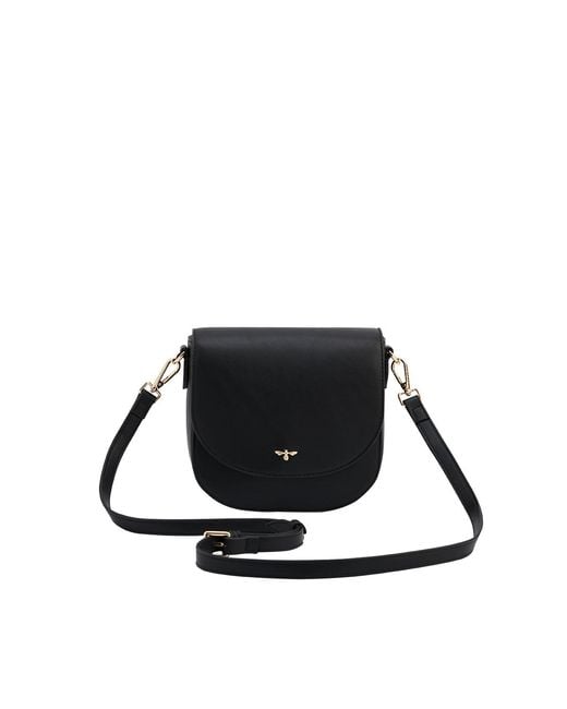 Fable England Black Beth Saddle Crossbody Bag