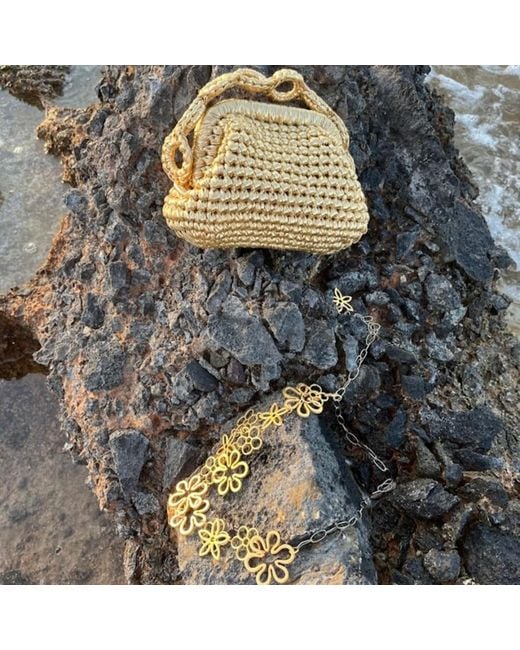Sibylla Delphica Mini Metallic Crochet Clutch Bag
