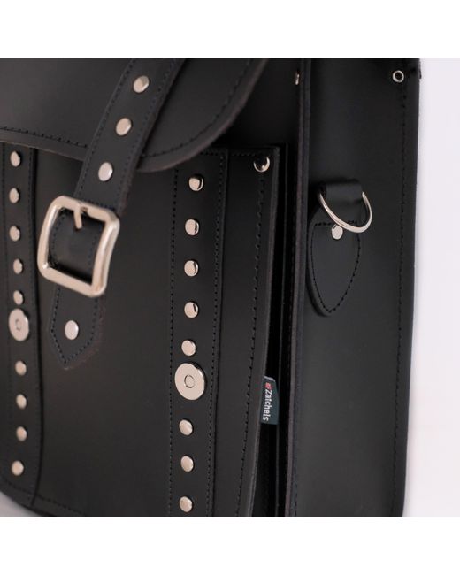 Zatchels Black Handmade Leather City Backpack