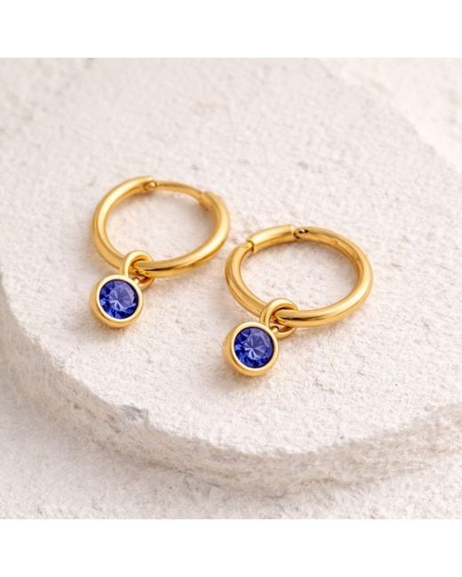 Lily Flo Jewellery Metallic Sapphire Sleeper Drop Earrings