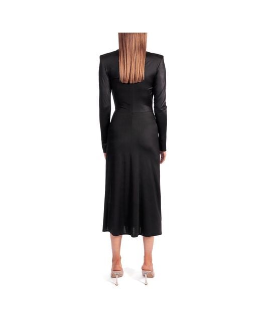 AGGI by HALEWSKI Black Adriana Power Midi Dress
