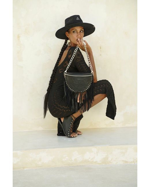 Jodi Lee Black Akaroa Rose Belt Bag