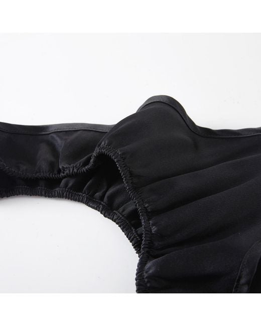 Soft Strokes Silk Black Set Of Two Pure Mulberry Silk T-String Pantie