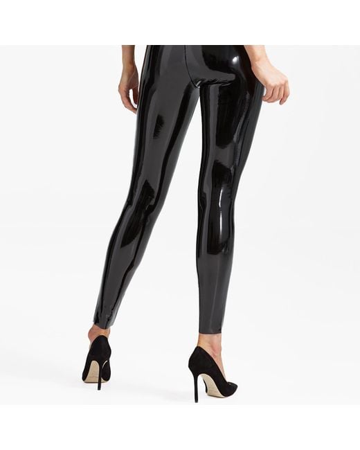 Commando Patient Faux Leather Control Smoothing legging, in Black