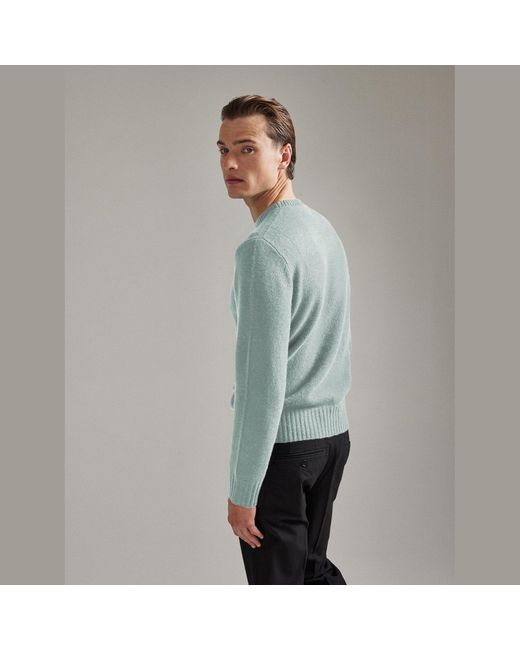 Salts Cashmere Green Lofty Knit Crew Neck Sweater