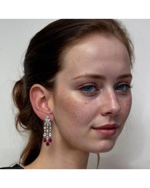 Latelita London Pink Duchess Ruby Drop Earrings