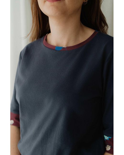 Sophie Cameron Davies Blue Cotton T-Shirt