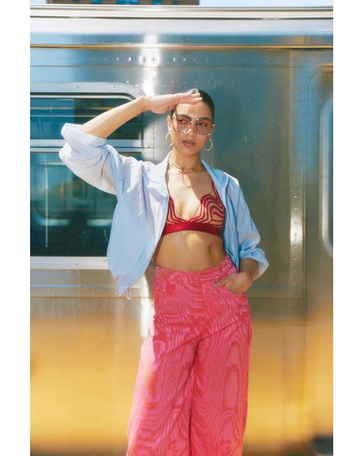 Somewhere Never Red Making Waves Triangle Bralette