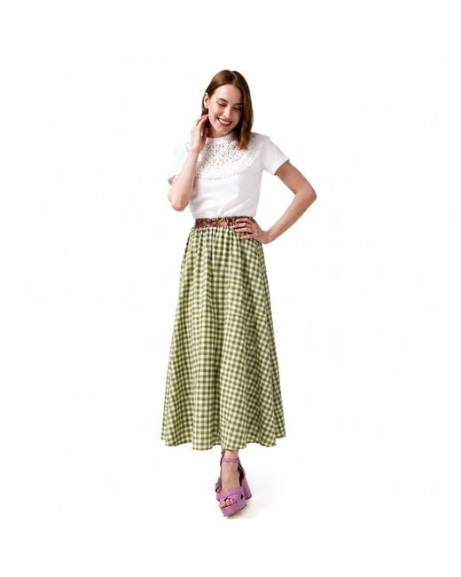 IZABELA MANDOIU Green Midi Skirt Crafted