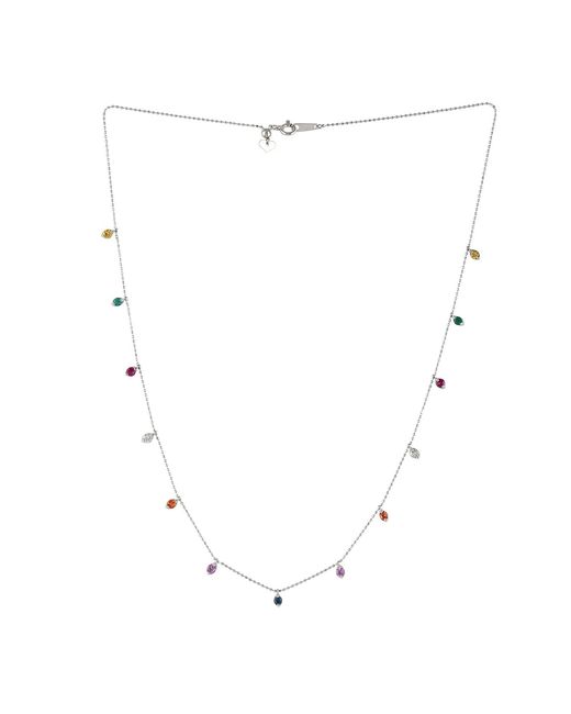 Artisan Blue Ruby, Emerald & Sapphire Station Necklace