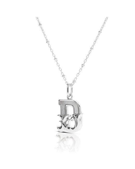 Kasun Metallic Solid D Initial Necklace With Mother Of Pearl